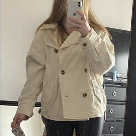 FREE PEOPLE REMI SHIRT JACKET IVORY NEW SMALL - Picture 3 of 13